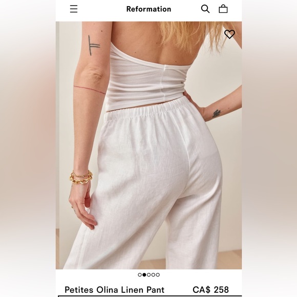 Reformation Olina Linen pants in petite - Picture 3 of 7
